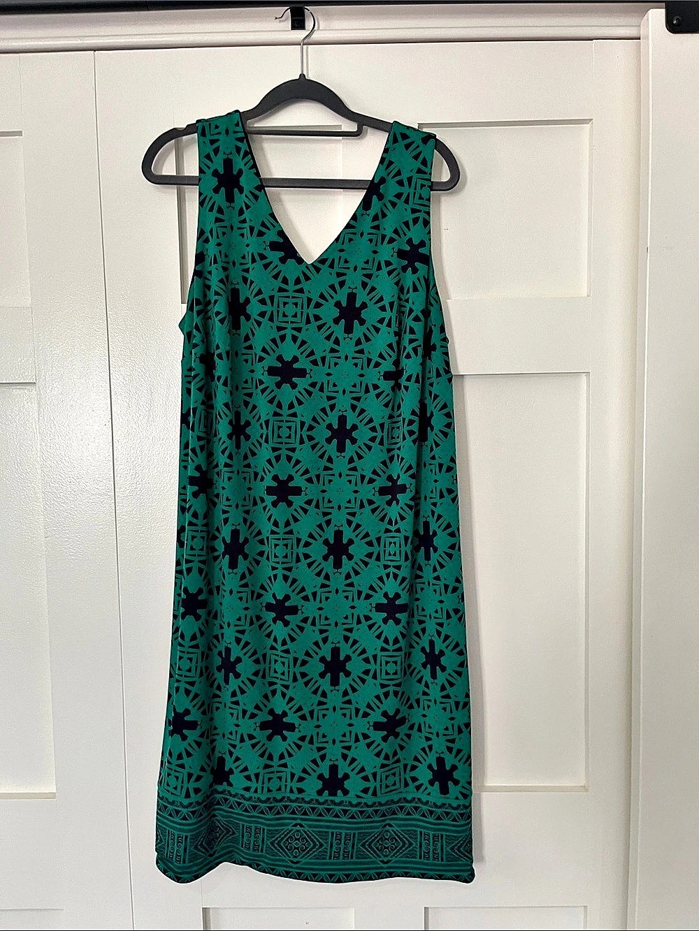 Max Studio Women's Geometric Mini Dress in Blue & Green